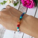 Fashion, accesorii si bijuterii - Femei - Bijuterii femei - Bratari femei - Bratara 7 Chakre Olea cu snur din cristale naturale Cuart Roz de Madagascar 6mm - Infinity.ro