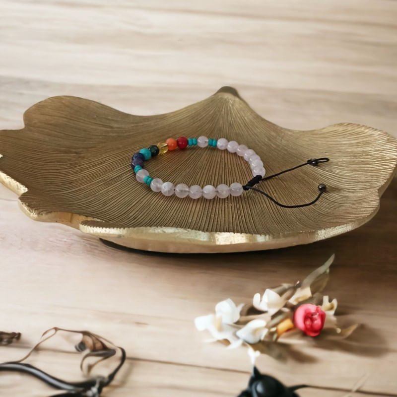 Fashion, accesorii si bijuterii - Femei - Bijuterii femei - Bratari femei - Bratara 7 Chakre Olea cu snur din cristale naturale Cuart Roz de Madagascar 6mm - Infinity.ro