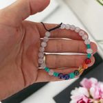 Fashion, accesorii si bijuterii - Femei - Bijuterii femei - Bratari femei - Bratara 7 Chakre Olea cu snur din cristale naturale Cuart Roz de Madagascar 6mm - Infinity.ro