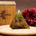 Casa si Gradina - Decoratiuni - Obiecte decorative - Accesorii decorative - Piramida Orgonica Copacel cu cristale de Peridot si Ochi de Tigru- ❤️ Creeaza energia vietii la tine acasa! - Infinity.ro