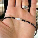 Fashion, accesorii si bijuterii - Femei - Bijuterii femei - Coliere femei - Colier choker handmade Elina din miyuki negru cu Obsidian si argint placat cu aur 925 - Infinity.ro