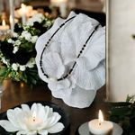 Fashion, accesorii si bijuterii - Femei - Bijuterii femei - Coliere femei - Colier choker handmade Elina din miyuki negru cu Obsidian si argint placat cu aur 925 - Infinity.ro