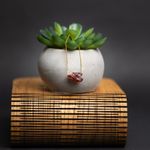 Fashion, accesorii si bijuterii - Femei - Bijuterii femei - Coliere femei - Colier delicat cu piatra naturala de Granat, Dara, placat cu aur de 18K - Infinity.ro