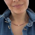 Fashion, accesorii si bijuterii - Femei - Bijuterii femei - Coliere femei - Colier choker handmade Elina din miyuki somon cu Rodocrozit si argint placat cu aur 925 - Infinity.ro