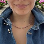 Fashion, accesorii si bijuterii - Femei - Bijuterii femei - Coliere femei - Colier choker handmade Elina din miyuki somon cu Rodocrozit si argint placat cu aur 925 - Infinity.ro