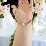 Fashion, accesorii si bijuterii - Femei - Bijuterii femei - Coliere femei - Colier choker handmade Elina din miyuki somon cu Rodocrozit si argint placat cu aur 925 - Infinity.ro