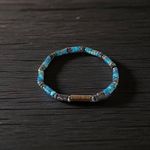 Fashion, accesorii si bijuterii - Barbati - Bijuterii barbati - Bratari barbati - Bratara barbati Caspian cu rondele de sediment marin si hematit cu ochi de tigru - Infinity.ro