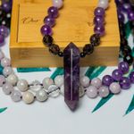Fashion, accesorii si bijuterii - Femei - Bijuterii femei - Coliere femei - Tanay, Colier Mala 108 cu varf dublu de Ametist si margele de Kunzit, Smoky Quartz si Cuart transparent - Infinity.ro
