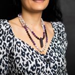 Fashion, accesorii si bijuterii - Femei - Bijuterii femei - Coliere femei - Tanay, Colier Mala 108 cu varf dublu de Ametist si margele de Kunzit, Smoky Quartz si Cuart transparent - Infinity.ro