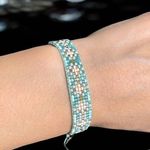 Fashion, accesorii si bijuterii - Femei - Bijuterii femei - Bratari femei - Bratara dama eleganta Yara din margele Miyuki turcoaz impletita pe snur - Infinity.ro