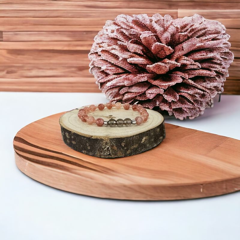 Fashion, accesorii si bijuterii - Femei - Bijuterii femei - Bratari femei - Bratara dama Carina din cristale de Piatra Soarelui si Cuart Fumuriu cu accesorii din argint 925 - Infinity.ro