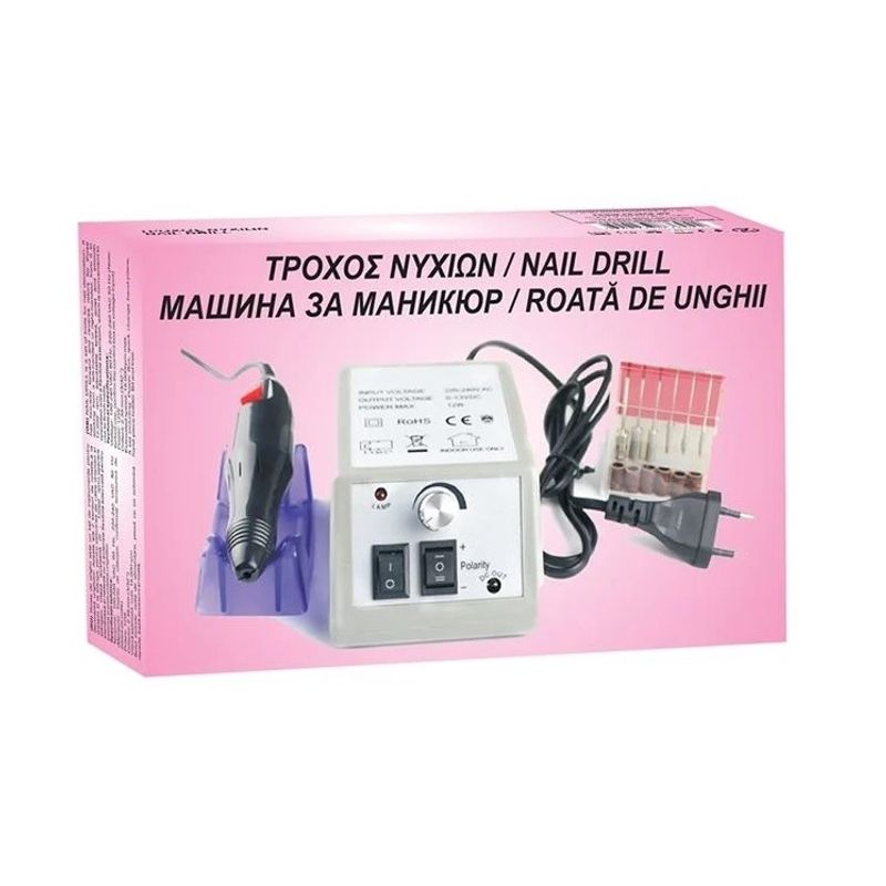 Ingrijire personala si Cosmetice - Aparate & accesorii ingrijire personala - Aparate cosmetice - Aparate pentru manichiura-pedichiura - Freza electrica pentru manichiura si pedichiura, 6 capete incluse, Viteza reglabila, Putere 12W - Infinity.ro
