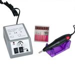 Ingrijire personala si Cosmetice - Aparate & accesorii ingrijire personala - Aparate cosmetice - Aparate pentru manichiura-pedichiura - Freza electrica pentru manichiura si pedichiura, 6 capete incluse, Viteza reglabila, Putere 12W - Infinity.ro