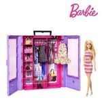 Jucarii, Copii si Bebe - Jucarii si jocuri - Papusi si accesorii - Casute de papusi si mobilier - Set Barbie Fashion dulap cu haine incluse - Mattel - Infinity.ro