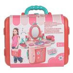 Jucarii, Copii si Bebe - Jucarii si jocuri - Jucarii de rol - Frumusete, bijuterii si accesorii fetite - Valiza cutie de bijuterii cu oglinda si accesorii, include 14 piese, 26x10x20cm, roz-verde - Infinity.ro