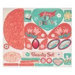 Jucarii, Copii si Bebe - Jucarii si jocuri - Jucarii de rol - Frumusete, bijuterii si accesorii fetite - Valiza cutie de bijuterii cu oglinda si accesorii, include 14 piese, 26x10x20cm, roz-verde - Infinity.ro