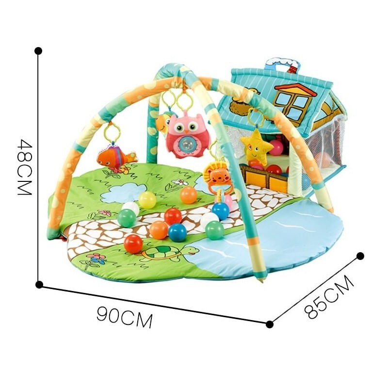 Jucarii, Copii si Bebe - Jucarii si jocuri - Jucarii bebelusi - Centre de activitati - Centru de activitati cu casuta pentru copii, 30 de bile colorate si jucarii detasabile - Infinity.ro