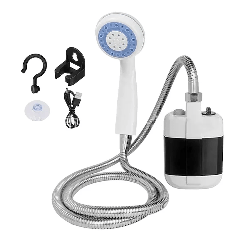 Sport si Outdoor - Camping - Accesorii camping si drumetii - Dus Portabil Pentru Camping , Pompa Electrica, Acumulator 2200 mAh, Autonomie 2h, Incarcare USB - Infinity.ro