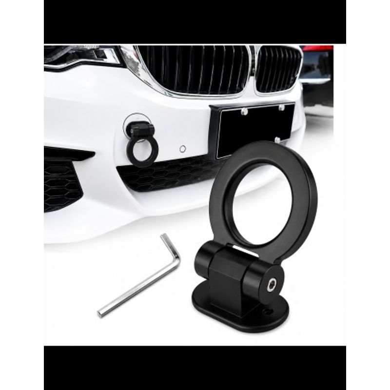 Auto si Moto - Piese auto si accesorii - Caroserie - Ornamente exterior auto - Ornament Racing Carlig Remorcare ce se Monteaza pe Baza, Negru - Infinity.ro