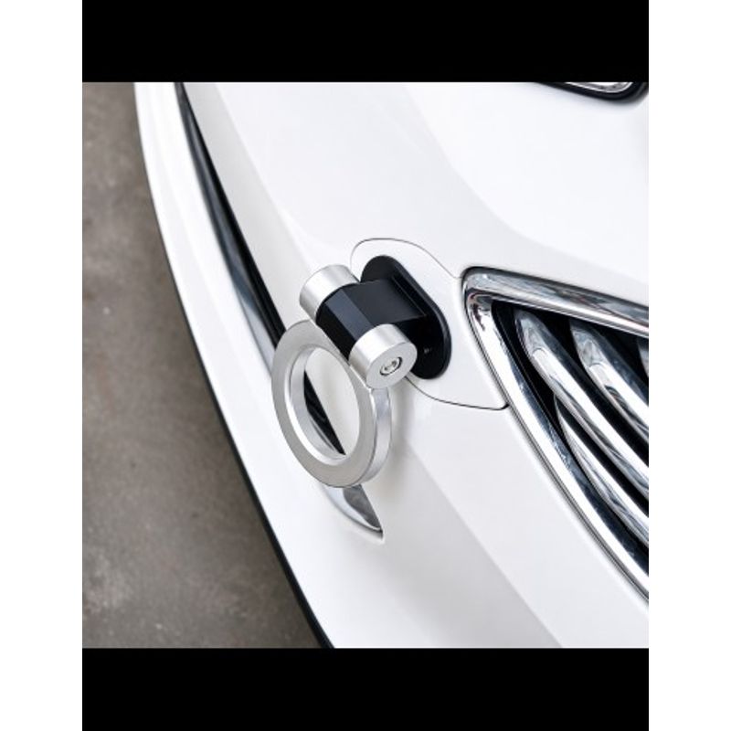 Auto si Moto - Piese auto si accesorii - Caroserie - Ornamente exterior auto - Ornament Racing Carlig Remorcare ce se Monteaza pe Baza, Argintiu - Infinity.ro