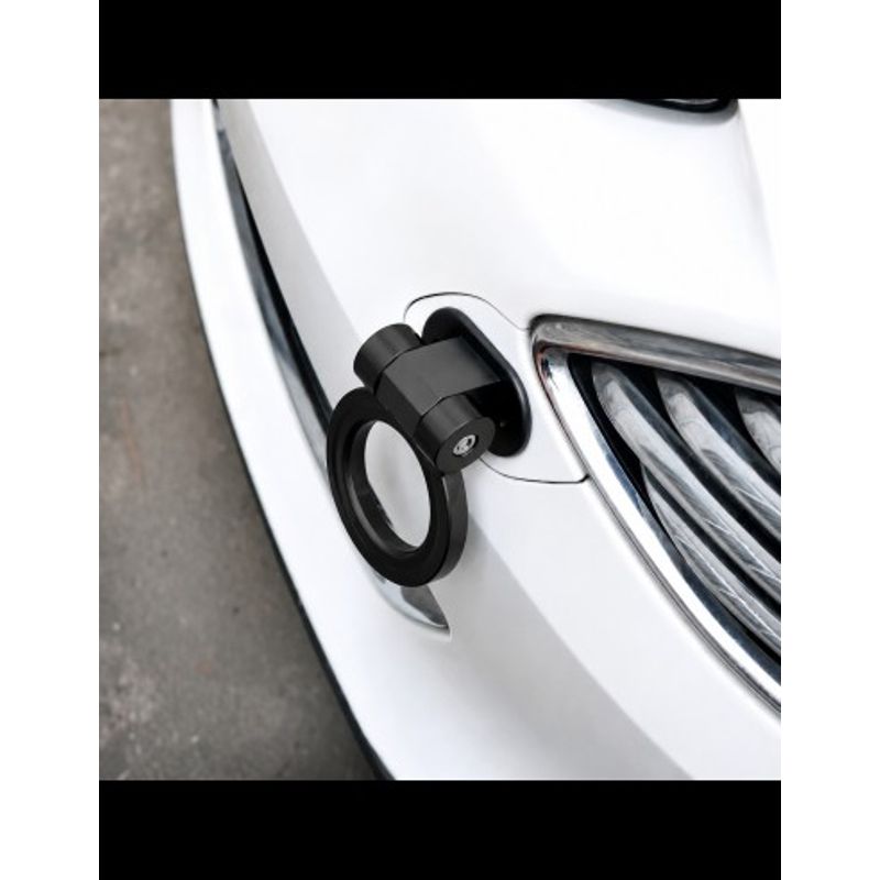 Auto si Moto - Piese auto si accesorii - Caroserie - Ornamente exterior auto - Ornament Racing Carlig Remorcare ce se Monteaza pe Baza, Negru - Infinity.ro