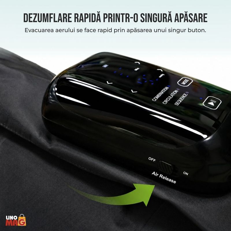 Ingrijire personala si Cosmetice - Sanatate si wellness - Articole wellness - Aparate si dispozitive de masaj - Aparat Masaj Picioare Wireless Linomag® cu Compresie Aer, 11 Intensitati, 3 Moduri, Recuperare Musculara - Infinity.ro