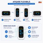 Ingrijire personala si Cosmetice - Sanatate si wellness - Aparate medicale - Pulsoximetre - Pulsoximetru Digital Linomag® pentru Deget, Ecran OLED, Masurare SpO2 si Puls, Oprire Automata, Alb/Gri - Infinity.ro