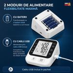Ingrijire personala si Cosmetice - Sanatate si wellness - Aparate medicale - Tensiometre - Tensiometru de Brat Automat Linomag®, LCD, 2 Utilizatori, Memorie 2x99, USB-C, Detectare Puls, Alb - Infinity.ro