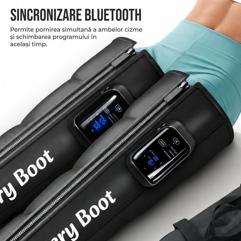 Ingrijire personala si Cosmetice - Sanatate si wellness - Articole wellness - Aparate si dispozitive de masaj - Aparat Masaj Picioare Wireless Linomag® cu Compresie Aer, 11 Intensitati, 3 Moduri, Recuperare Musculara - Infinity.ro