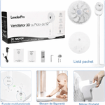Electronice si Electrocasnice - Climatizare si sisteme de incalzire - Aparate racire aer - Ventilatoare - Ventilator cu picior, 26W, oscilatie 3D, 12 viteze, telecomanda si timer, silentios, pentru living si dormitor - Infinity.ro