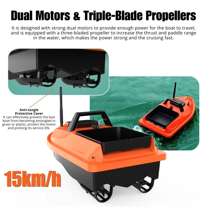 Sport si Outdoor - Sporturi acvatice - Pescuit - Echipament suplimentar pentru pescuit - Barca Plantat, Nadit si Momit iUni V805 GPS, 12000mAh, 1.5kg, 500m, 15km/h - Infinity.ro