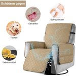 Casa si Gradina - Textile si covoare - Huse pentru mobilier - Husa crem pentru fotoliu, cu protectie cotiere, moale, lavabila, 68.6x63,5x55.9 cm - Infinity.ro