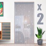 Casa si Gradina - Textile si covoare - Perdele si draperii - Perdele - Perdele decorative fasii gri pentru cadrul usii 100v200 cm, set 2 bucati - Infinity.ro