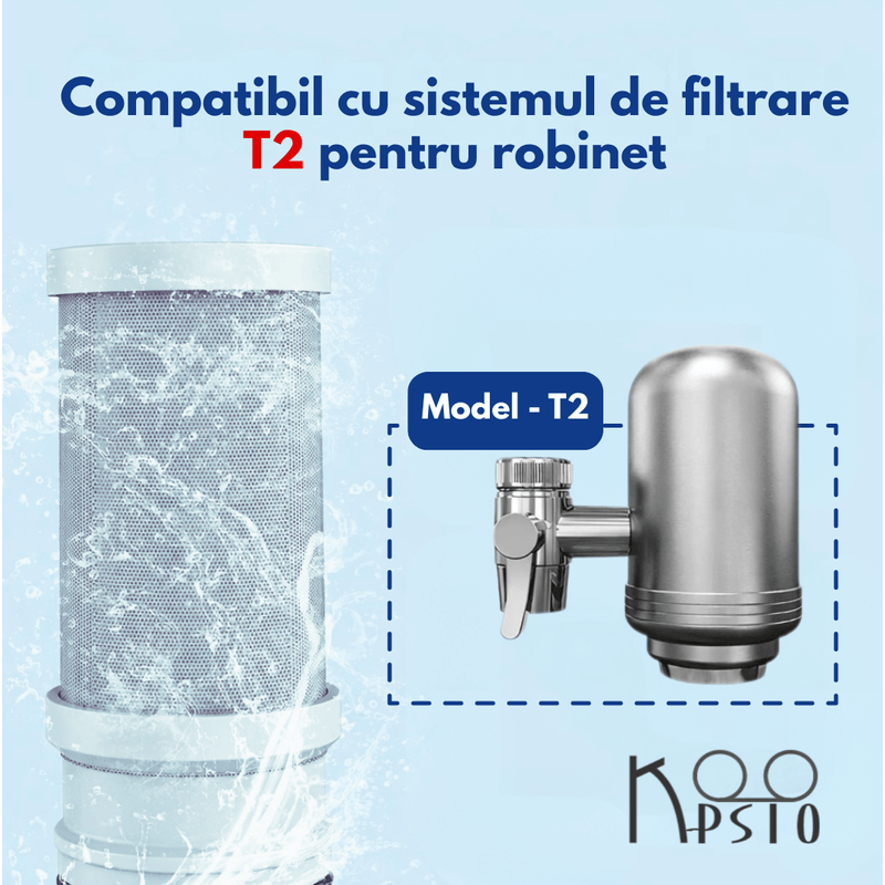 Casa si Gradina - Sanitare - Instalatii hidro - Sisteme filtrare instalatii - Cartus Filtru de apa Koopsio T1, Sistem de filtrare pe robinet, carbon activ - Infinity.ro