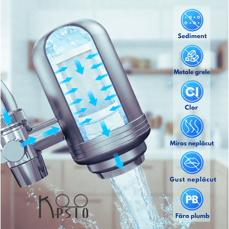 Casa si Gradina - Sanitare - Instalatii hidro - Sisteme filtrare instalatii - Cartus Filtru de apa Koopsio T1, Sistem de filtrare pe robinet, carbon activ - Infinity.ro