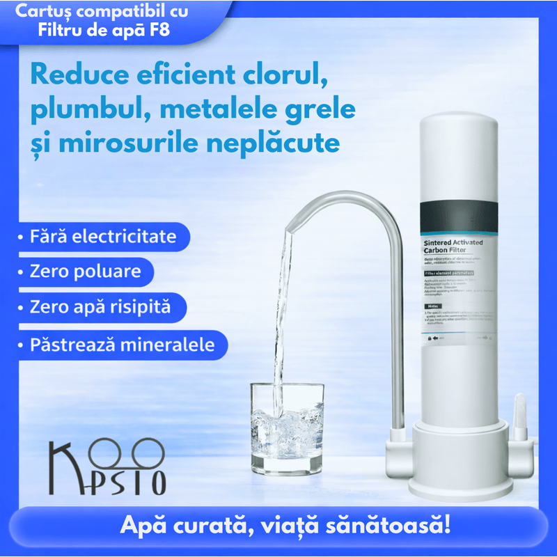 Casa si Gradina - Sanitare - Instalatii hidro - Sisteme filtrare instalatii - Cartus filtru apa Koopsio F8, Compatibil cu Filtru de Apa F8 cu 5 Etape de Filtrare - Infinity.ro