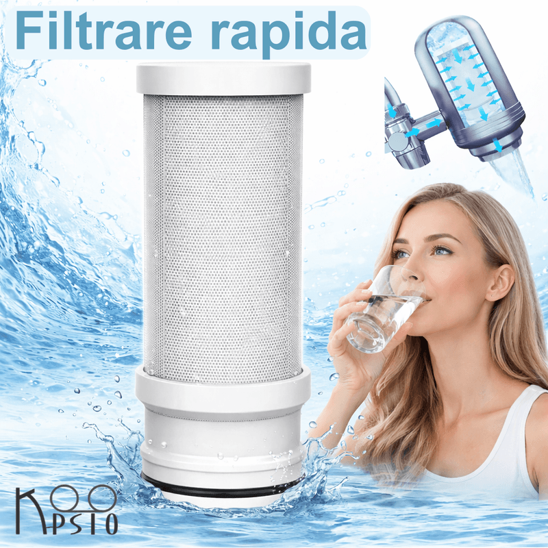 Casa si Gradina - Sanitare - Instalatii hidro - Sisteme filtrare instalatii - Cartus Filtru de apa Koopsio T1, Sistem de filtrare pe robinet, carbon activ - Infinity.ro