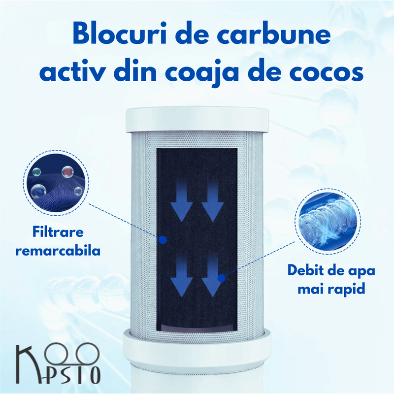 Casa si Gradina - Sanitare - Instalatii hidro - Sisteme filtrare instalatii - Cartus filtru apa Koopsio Q1, Compatibil cu Filtru de Apa Q1, Carbon activ - Infinity.ro