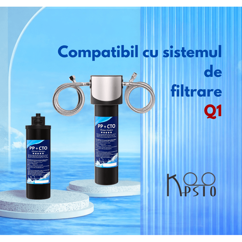 Casa si Gradina - Sanitare - Instalatii hidro - Sisteme filtrare instalatii - Cartus filtru apa Koopsio Q1, Compatibil cu Filtru de Apa Q1, Carbon activ - Infinity.ro