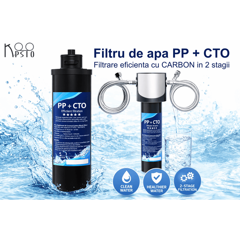 Casa si Gradina - Sanitare - Instalatii hidro - Sisteme filtrare instalatii - Cartus filtru apa Koopsio Q1, Compatibil cu Filtru de Apa Q1, Carbon activ - Infinity.ro