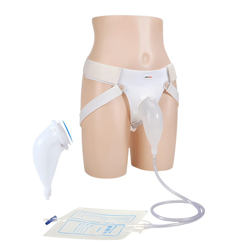 Ingrijire personala si Cosmetice - Ingrijire personala - Igiena intima - Scutece adulti si chiloti incontinenta - Kit incontinenta urinara pentru barbati, Koopsio, sistem de colectare cu pungi 1000 ml si 2000 ml, Marime ajustabila - Infinity.ro