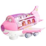 Jucarii, Copii si Bebe - Jucarii si jocuri - Vehicule si jucarii cu telecomanda - Elicoptere, avioane si nave de jucarie - Jucarie interactiva, Avion cu pasageri cu lumini si sunete culoare roz - Infinity.ro