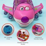 Jucarii, Copii si Bebe - Jucarii si jocuri - Vehicule si jucarii cu telecomanda - Elicoptere, avioane si nave de jucarie - Jucarie interactiva, Avion cu pasageri cu lumini si sunete culoare roz - Infinity.ro