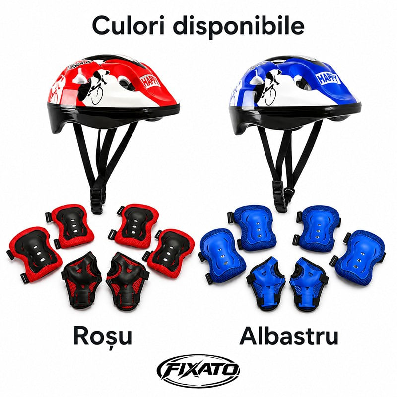 Sport si Outdoor - Echipament Sportiv - Accesorii echipament sportiv - Casti de protectie - Set Protectie pentru Copii, Casca 7 in 1 pentru 3-14 ani, Genunchiere, Cotiere, Aparatori Incheieturi, Rosu - Infinity.ro