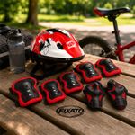 Sport si Outdoor - Echipament Sportiv - Accesorii echipament sportiv - Casti de protectie - Set Protectie pentru Copii, Casca 7 in 1 pentru 3-14 ani, Genunchiere, Cotiere, Aparatori Incheieturi, Rosu - Infinity.ro