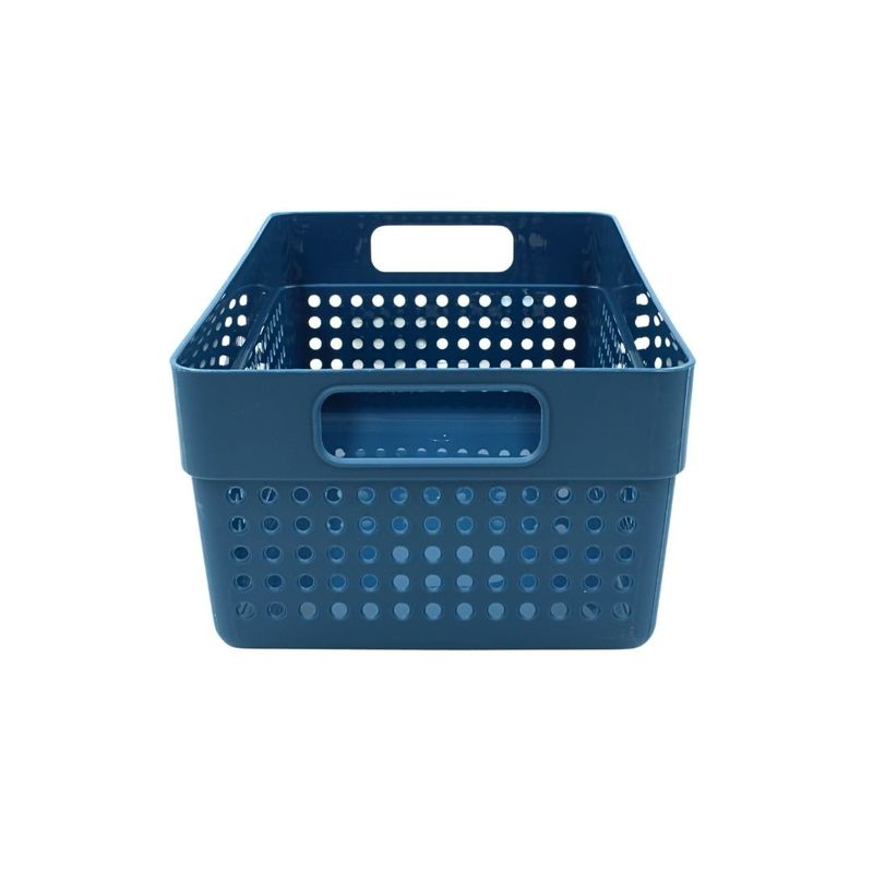 Casa si Gradina - Mobilier - Organizare si depozitare - Cutii depozitare - Cos depozitare plastic perforat 23x15x10 cm Storage Solutions, cu manere, Albastru - Infinity.ro