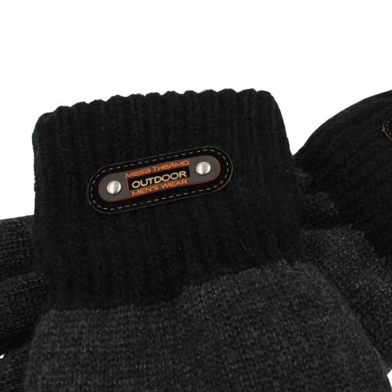 Fashion, accesorii si bijuterii - Barbati - Accesorii barbati - Manusi barbati - Manusi barbati, Antonio, captuseala interioara de plus, culoare gri si negru, one size - Infinity.ro