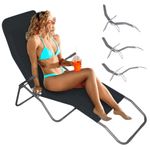 Casa si Gradina - Mobilier - Scaune si fotolii - Scaune - Sezlong pliabil SLOTH, Jumi, pentru gradina, terasa sau plaja, negru/gri - Infinity.ro