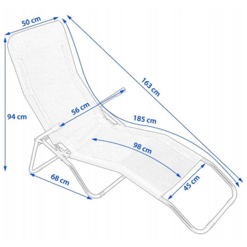 Casa si Gradina - Mobilier - Scaune si fotolii - Scaune - Sezlong pliabil SLOTH, Jumi, pentru gradina, terasa sau plaja, negru/gri - Infinity.ro