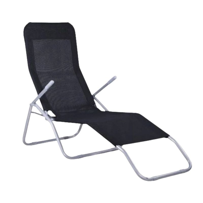 Casa si Gradina - Mobilier - Scaune si fotolii - Scaune - Sezlong pliabil SLOTH, Jumi, pentru gradina, terasa sau plaja, negru/gri - Infinity.ro